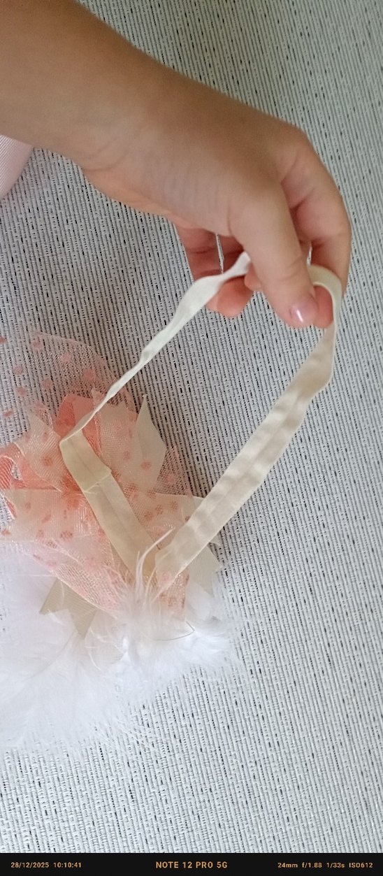 Nakışlı Pembe Fiyonk Saç aksesuarı - Görsel 2