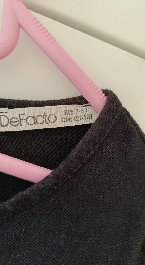 Siyah Uzun Kollu Kız Elbisesi - Görsel 3