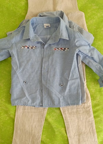 Bej Düğmeli Çocuk Yelek ve Pantolon Takımı - Görsel 7