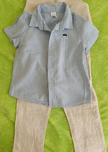 Bej Düğmeli Çocuk Yelek ve Pantolon Takımı - Görsel 5