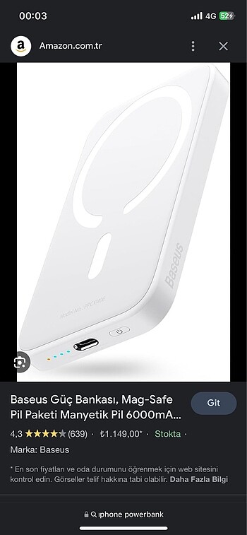 Iphone şarj aleti