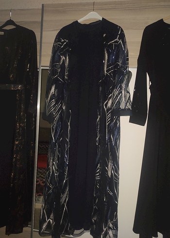 lacivert abaya içli dışlı ikili takım abaya abiye