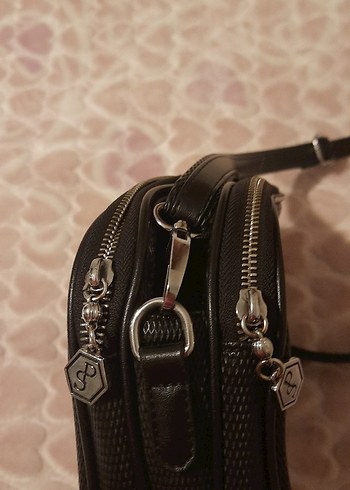 Siyah Deri Kadın Omuz Çantası - Görsel 3