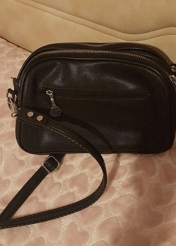 Siyah Deri Kadın Omuz Çantası - Görsel 2