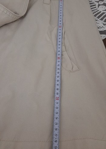 Düğmeli Bej kız çocuk Trençkot - Görsel 3