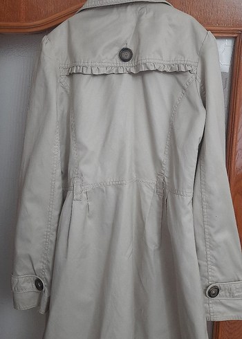 Düğmeli Bej kız çocuk Trençkot - Görsel 2