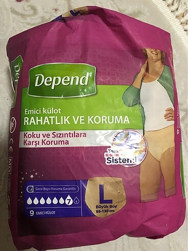 Depend emici külot ve göğüs pedi