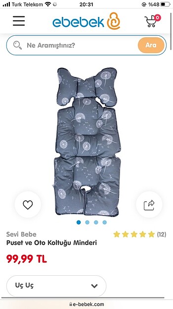 Sevi bebe Puset Oto koltuğu minderi
