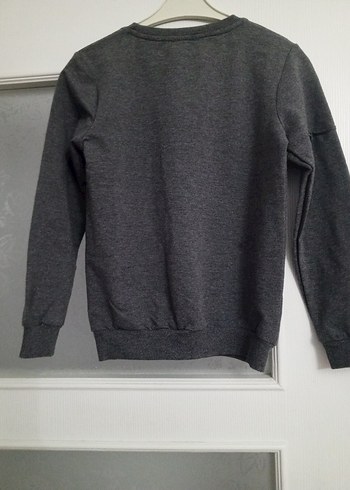 9 Yaş Beden gri Renk Gri Erkek Çocuk Batik Desenli Sweatshirt
