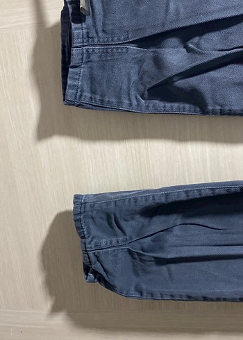 Kadın Lacivert Pilili Midi Kot Pantolon - Görsel 3