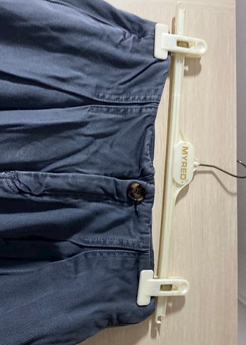 Kadın Lacivert Pilili Midi Kot Pantolon - Görsel 2