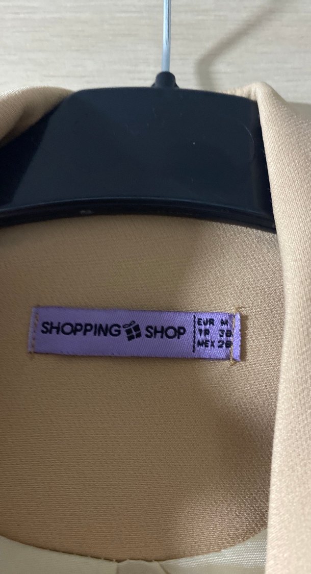 Bej Mini Kadın Ceket Düğmeli - Görsel 2