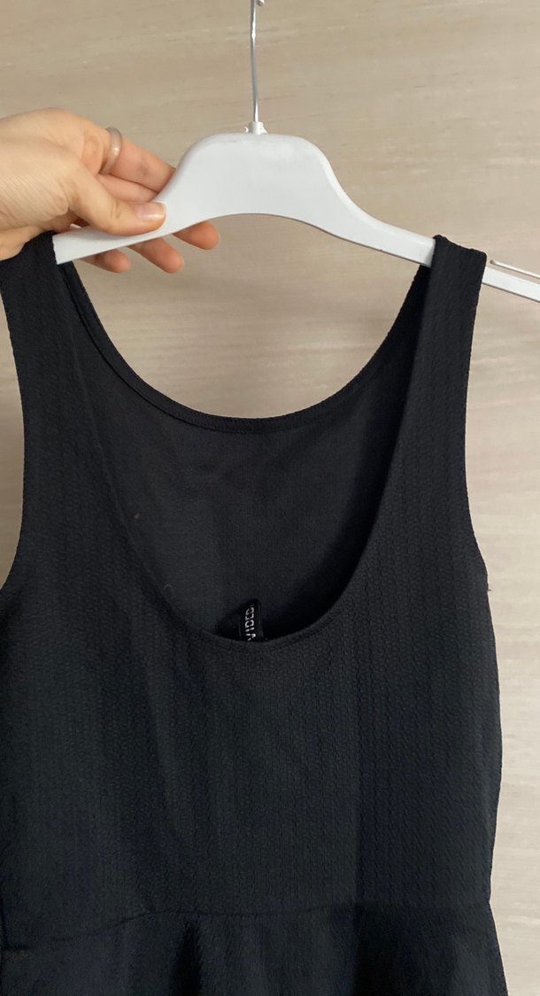 Kolsuz Siyah yuvarlak Yaka elbise mini mezuniyet - Görsel 3