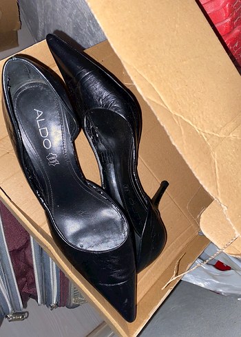 Siyah Yılan Desenli Topuklu Ayakkabı - Görsel 3