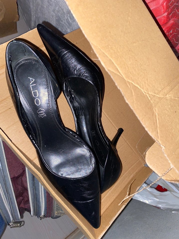 Siyah Yılan Desenli Topuklu Ayakkabı - Görsel 3