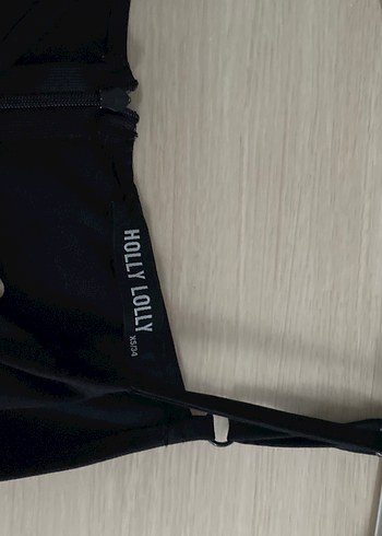 Siyah düz yaka İnce Askılı yırtmaçlı mini elbise - Görsel 3