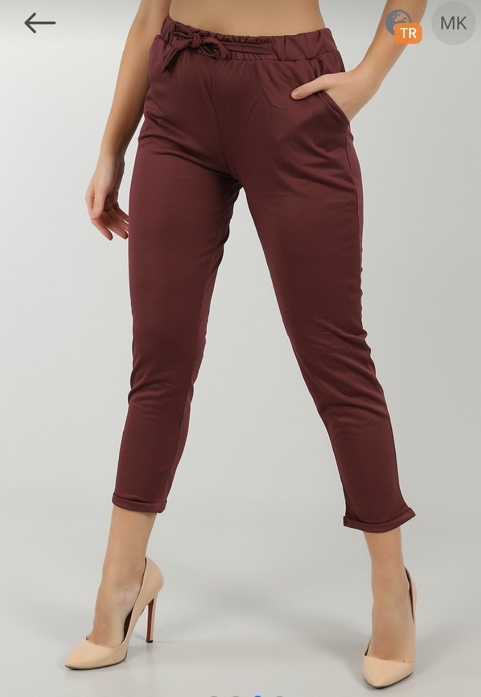 Bordo Şık Kadın Kumaş Pantolon - Görsel 3