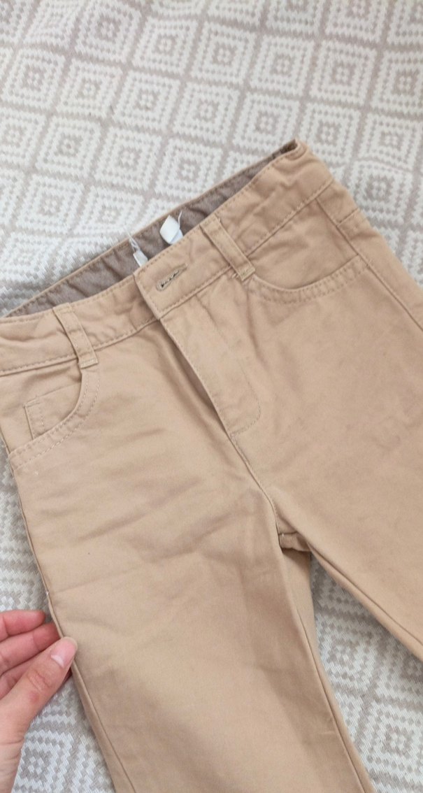Bej Erkek Çocuk Pamuk Pantolon - Görsel 4