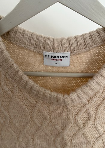 U.S Polo Assn. Bej Örgü Kazak