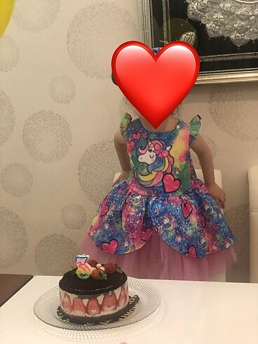 3 yaş unicorn doğum günü elbise