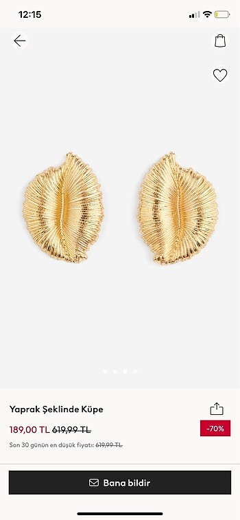 Beden H&M Küpe Gold