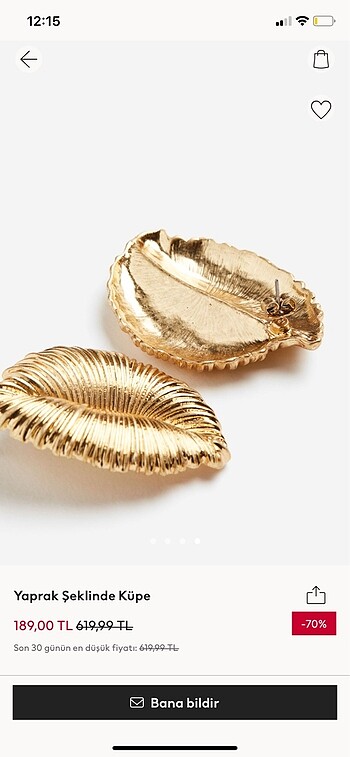 Beden altın Renk H&M Küpe Gold