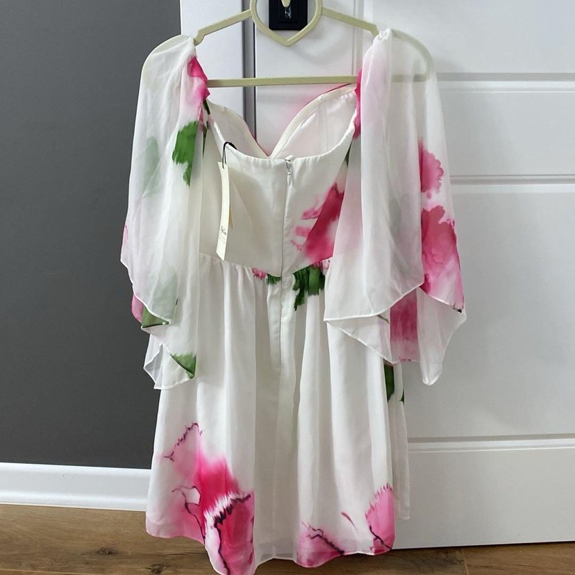 Pembe Batik Desenli Bohem elbise - Görsel 2