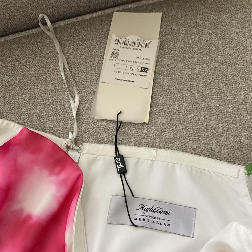 Pembe Batik Desenli Bohem elbise - Görsel 4