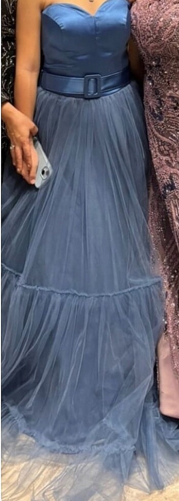 Kalp yaka tarlantalı da tarlatansızda giymeye uygun abiye - Görsel 7