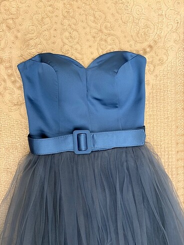 Kalp yaka tarlantalı da tarlatansızda giymeye uygun abiye - Görsel 2