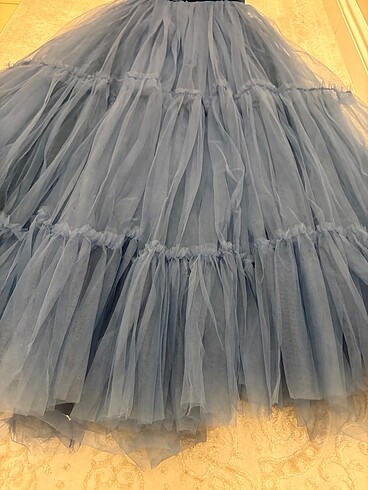 Kalp yaka tarlantalı da tarlatansızda giymeye uygun abiye - Görsel 5