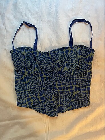 Zara lacivert desenli korse