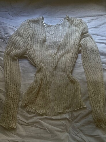Zara krem triko bluz