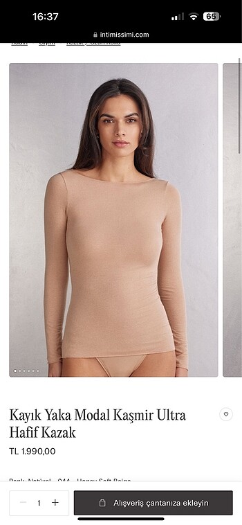 Diğer Honey Soft Beige 044 kaşmir intimissimi üst