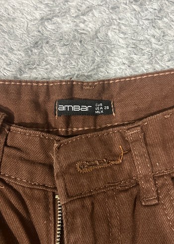 Kahverengi Süet Midi Kadın Jean - Görsel 2