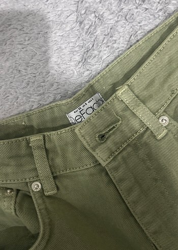 Kadın Haki Süet Regular Fit Pantolon - Görsel 3