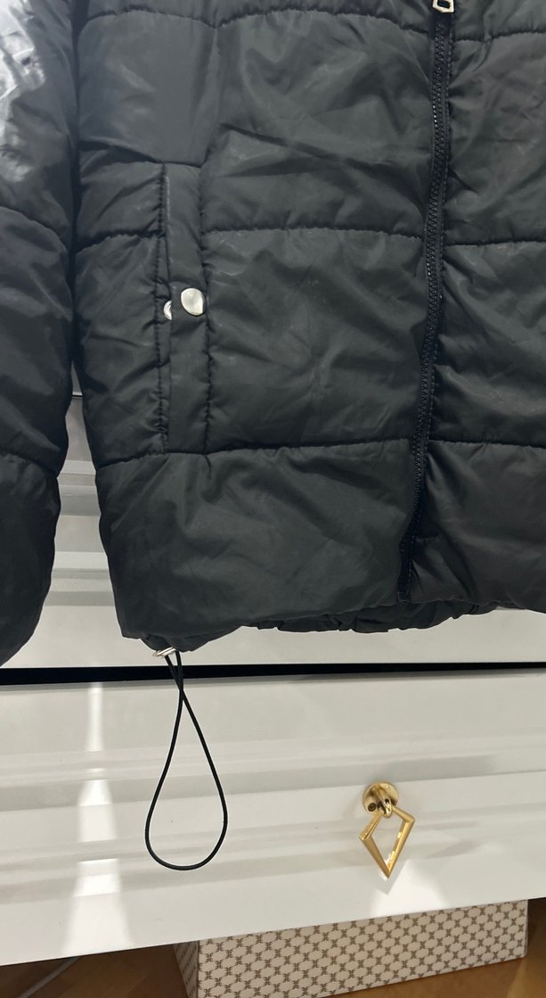 Düğmeli Siyah Kadın Kışlık Mont - Görsel 2