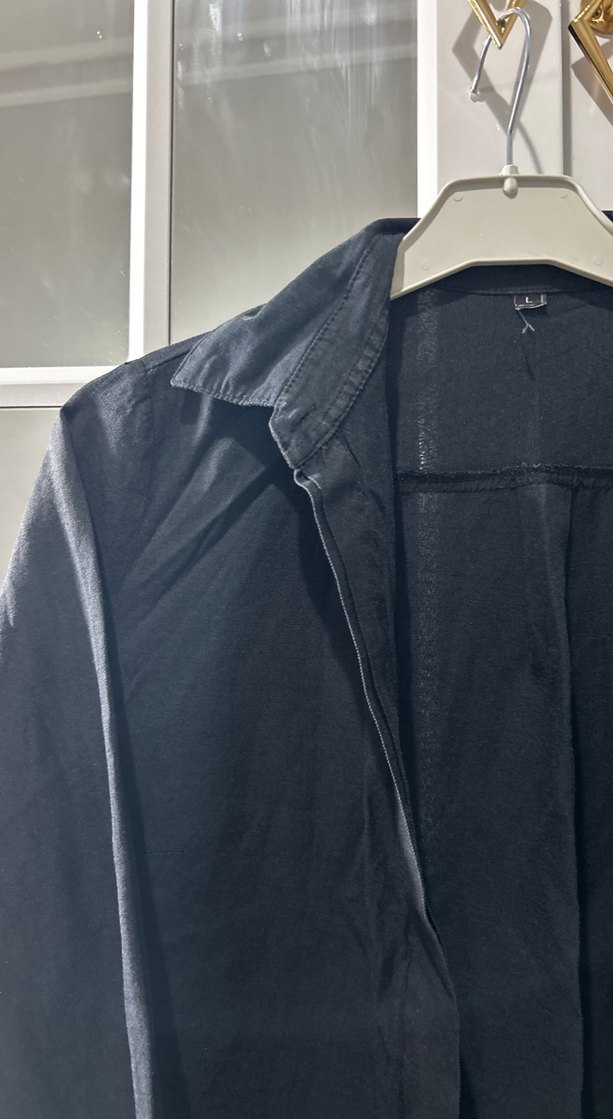 Siyah Düğmeli Midi Denim Kadın Kaban - Görsel 2