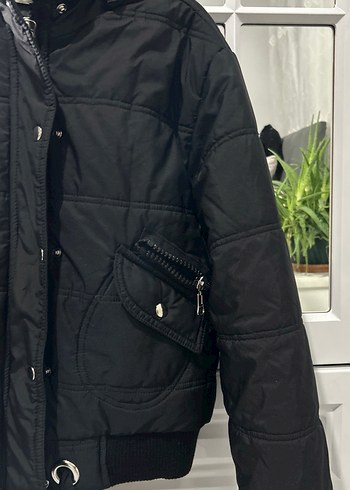 Siyah Kemerli Kısa Kadın Ceket - Görsel 2