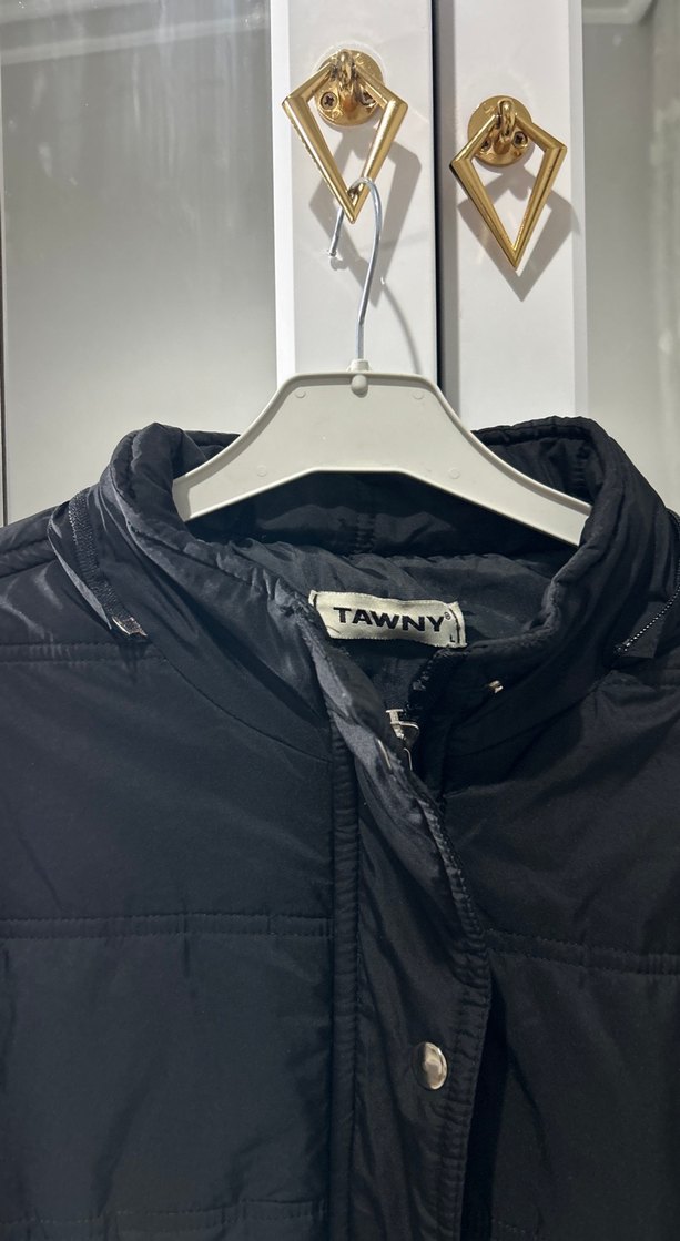 Siyah Kemerli Kısa Kadın Ceket - Görsel 3