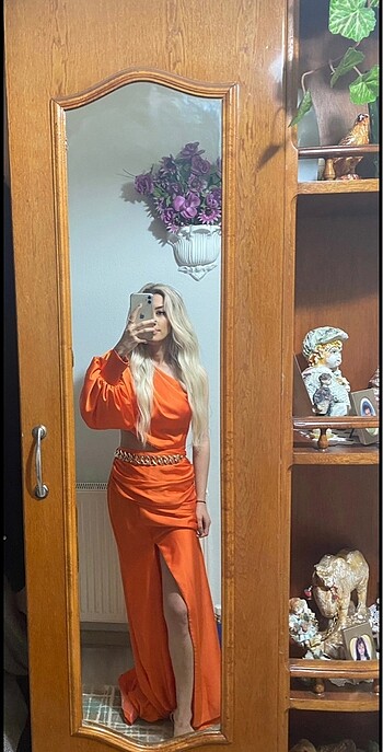 s Beden turuncu Renk Balık abiye