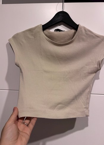 Zara Zara Bej Kısa Body/Bluz/Crop Top