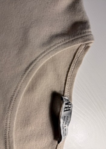 36 Beden Zara Bej Kısa Body/Bluz/Crop Top