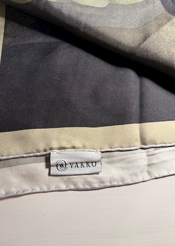 Vakko Yeşil-Gri Desenli Eşarp - Görsel 7