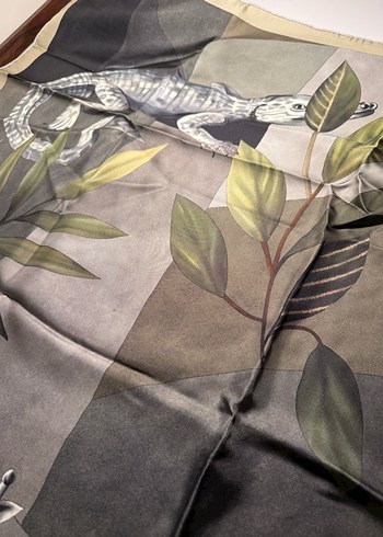 Vakko Yeşil-Gri Desenli Eşarp - Görsel 5