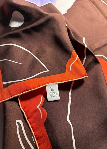 Vakko Kahverengi Çiçekli Eşarp - Görsel 4