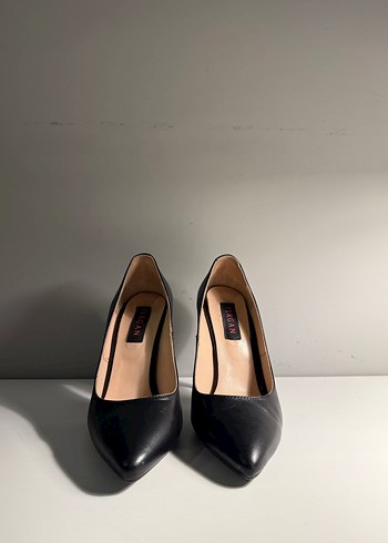 Tergan Siyah Deri Stiletto - Görsel 6