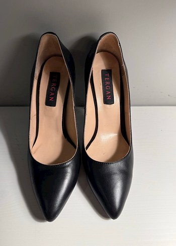 Tergan Siyah Deri Stiletto - Görsel 4