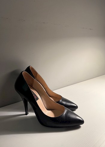 Tergan Siyah Deri Stiletto - Görsel 8