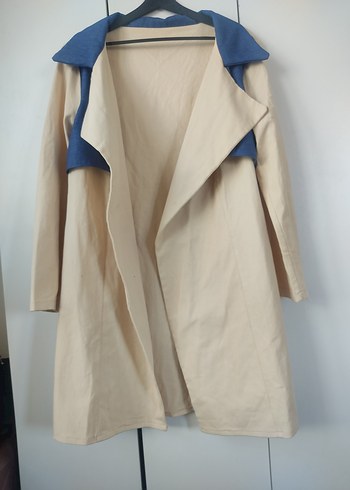 Bej Kadın Midi Keten Trençkot - Görsel 9